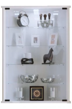 Eckvitrine VECKO - weiß - 88 cm hoch