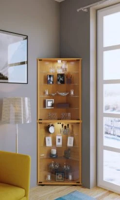 Eckvitrine VECKO MAXI - Buche - 176 cm hoch 6 Eckvitrine VECKO MAXI - Buche - 176 cm hoch -Wohnzimmer Verkäufe 9003423000 03 1600Wx1600H