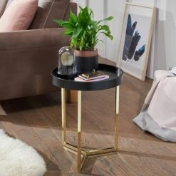 Beistelltisch - gold-schwarz - 51 cm hoch -Wohnzimmer Verkäufe 9003556200 04 1600Wx1600H