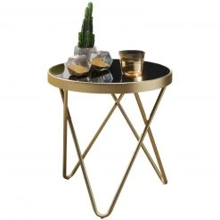 Beistelltisch - gold-schwarz - 46 cm hoch -Wohnzimmer Verkäufe 9003558000 09 1600Wx1600H