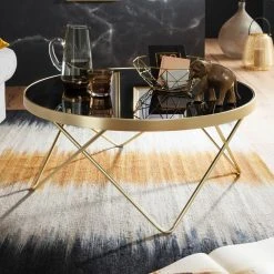 Couchtisch - gold-schwarz - rund -Wohnzimmer Verkäufe 9003558100 03 1600Wx1600H