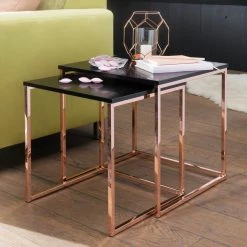 2er-Set Beistelltisch - kupfer-schwarz - ineinander schiebbar -Wohnzimmer Verkäufe 9003558300 04 1600Wx1600H