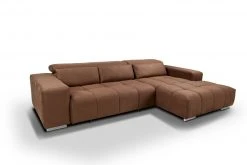 Ecksofa - braun - Relaxfunktion - Recamiere rechts