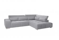 Ecksofa - grau - Ottomane rechts