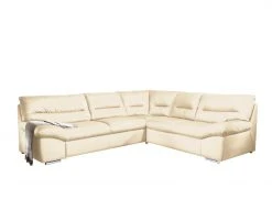 Ecksofa - bisquit - Kunstleder - Liegefunktion links