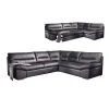 Ecksofa - schwarz - Kunstleder - Liegefunktion links