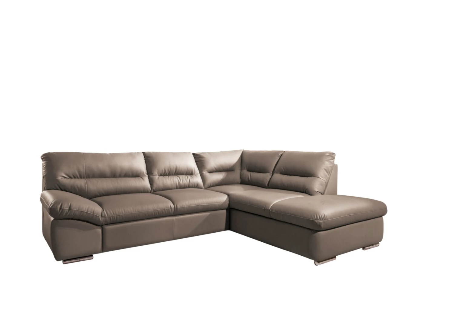 Ledersofa - braun - Ottomane rechts - Liegefunktion 1 Ledersofa - braun - Ottomane rechts - Liegefunktion