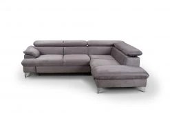 Ecksofa - dunkelgrau - Liegefunktion - Ottomane rechts