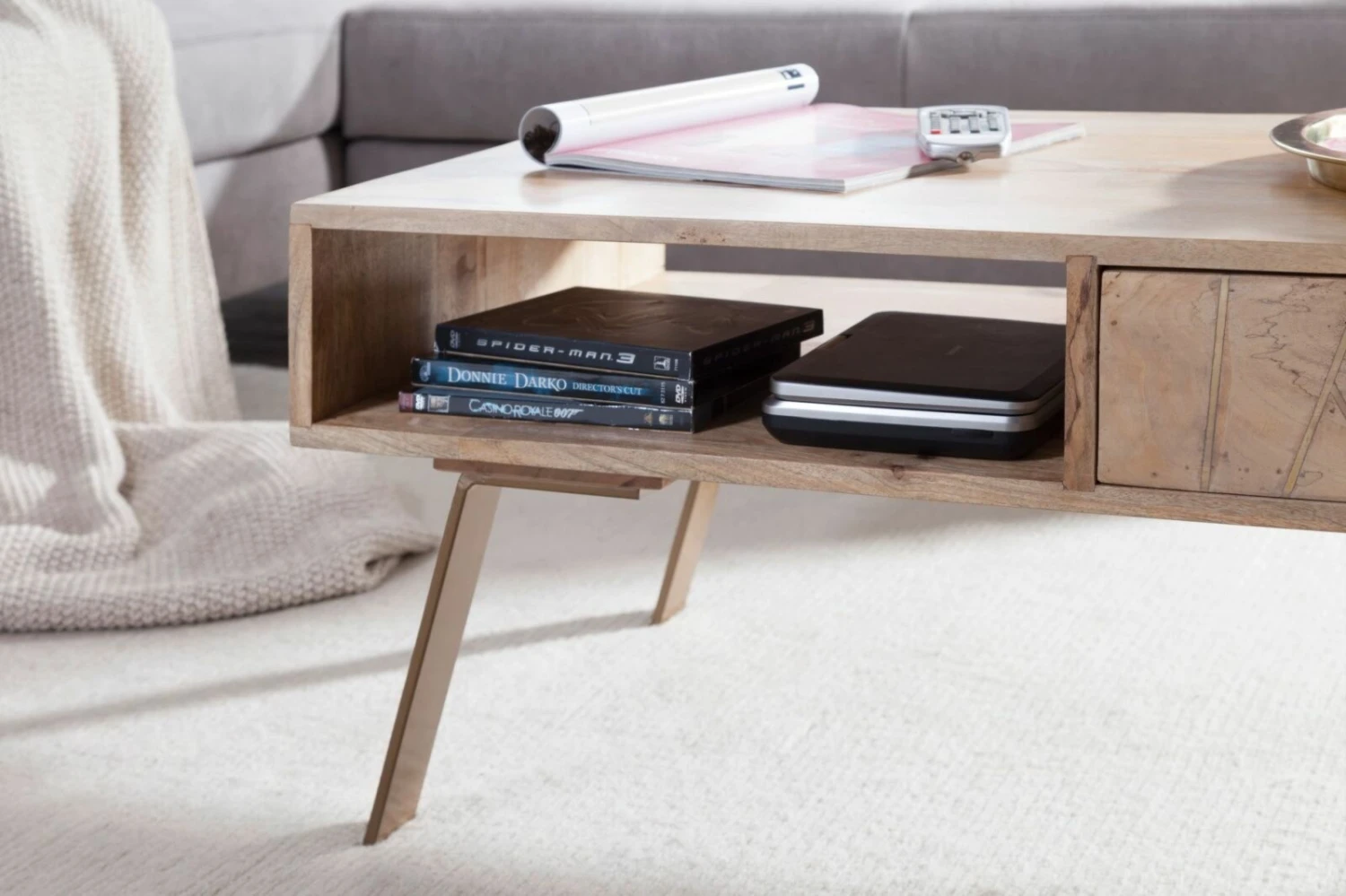 Couchtisch - Mango massiv - 95 cm 4 Couchtisch - Mango massiv - 95 cm – Bild 4