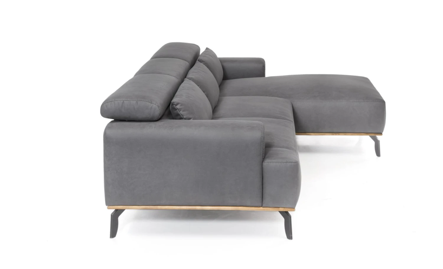 Ecksofa - steel - Microfaser - Recamiere rechts 2 Ecksofa - steel - Microfaser - Recamiere rechts – Bild 2