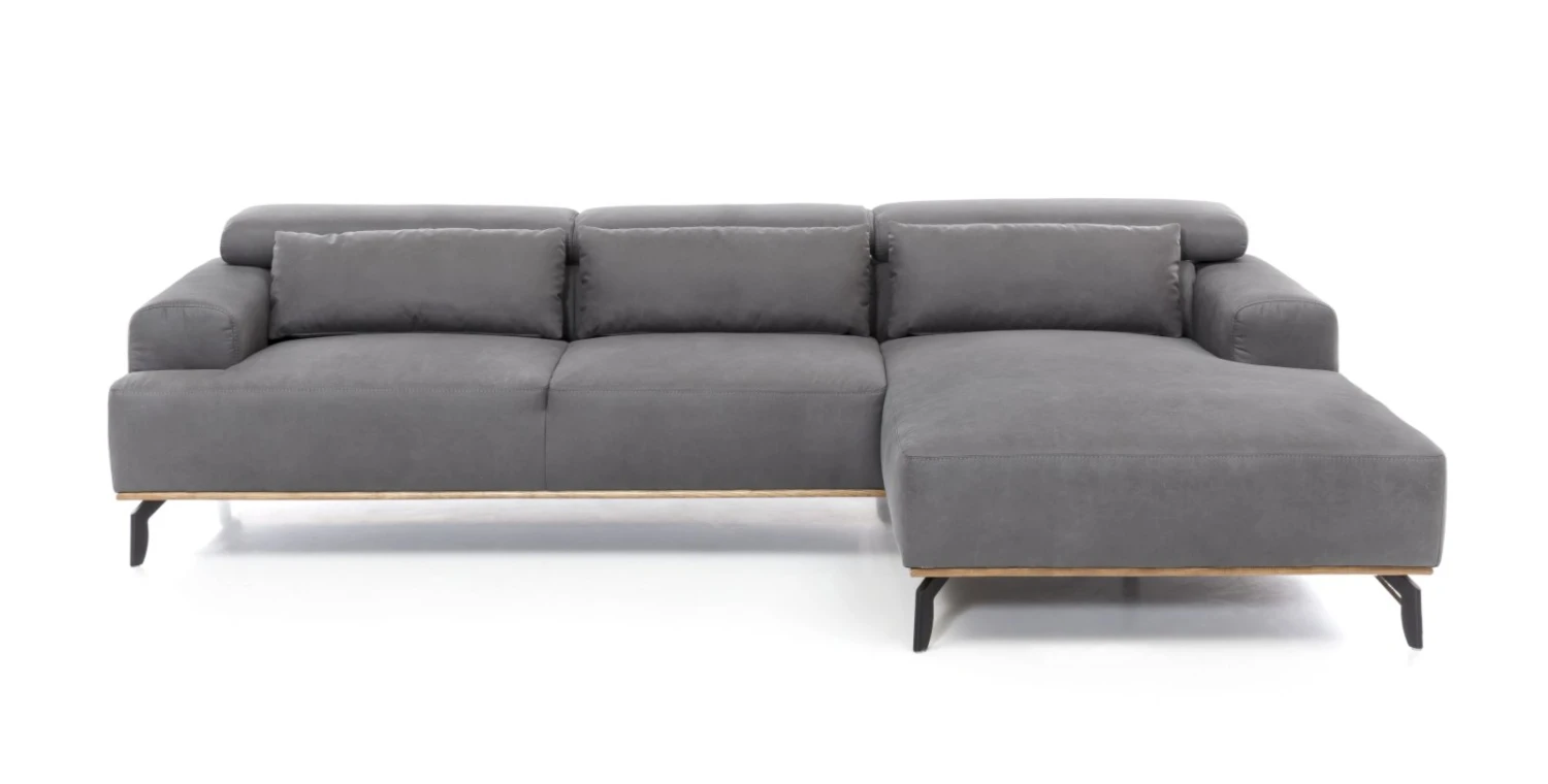Ecksofa - steel - Microfaser - Recamiere rechts 1 Ecksofa - steel - Microfaser - Recamiere rechts