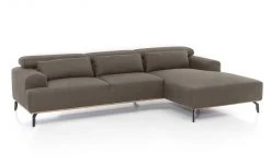 Ecksofa - light brown - Microfaser - Recamiere rechts