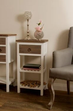 Beistelltisch STRAIGHT - weiß-natur - mit 2 Ablagen -Wohnzimmer Verkäufe 9003622300 04 1600Wx1600H