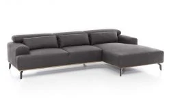 Ecksofa - charcoal - Microfaser - Recamiere rechts