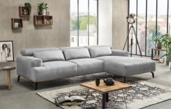 Ecksofa - silber - Microfaser - Recamiere rechts -Wohnzimmer Verkäufe 9003622600 03 1600Wx1600H