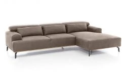 Ecksofa - braun - Microfaser - Recamiere rechts