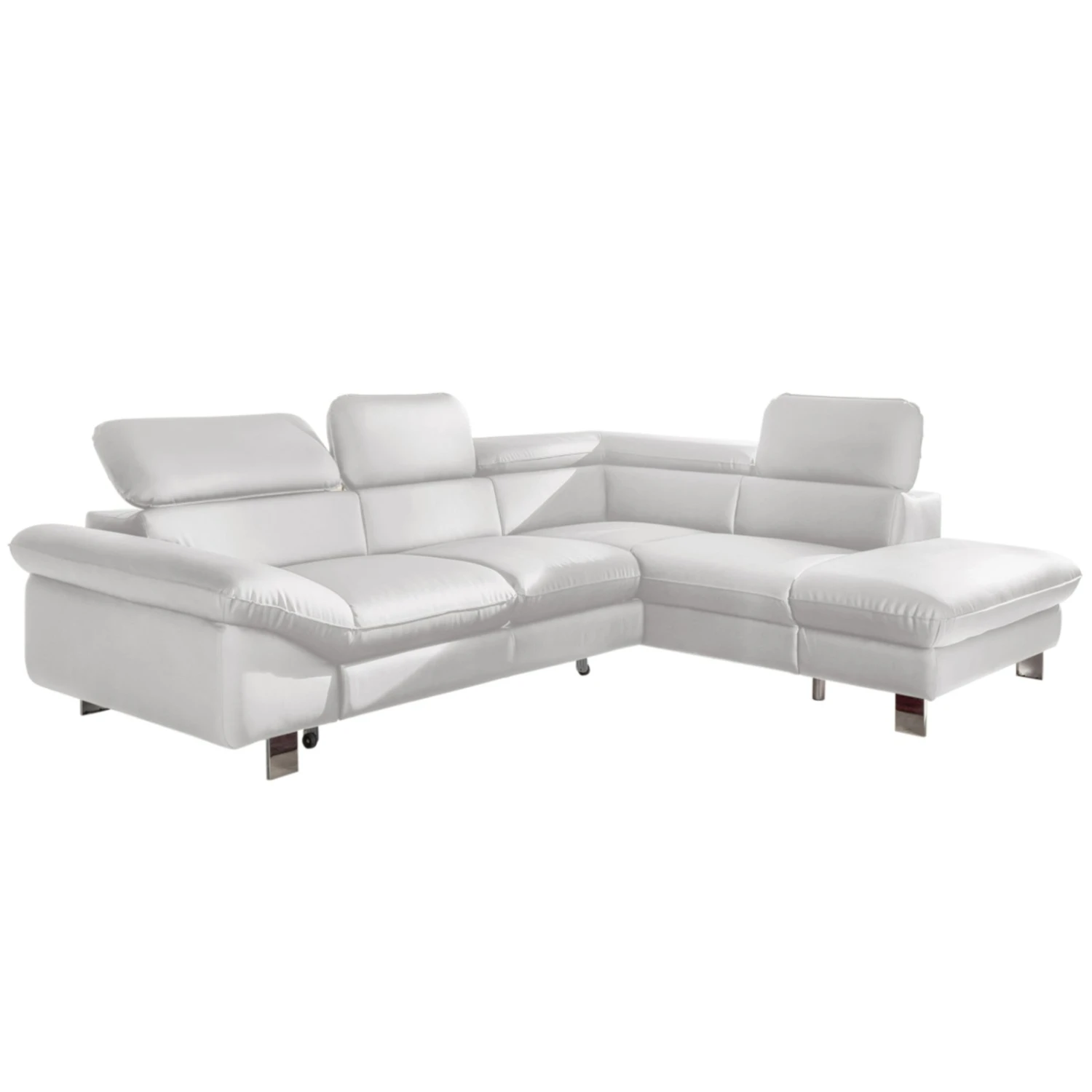 Ecksofa - white - Liegefunktion - Ottomane rechts 5 Ecksofa - white - Liegefunktion - Ottomane rechts – Bild 5