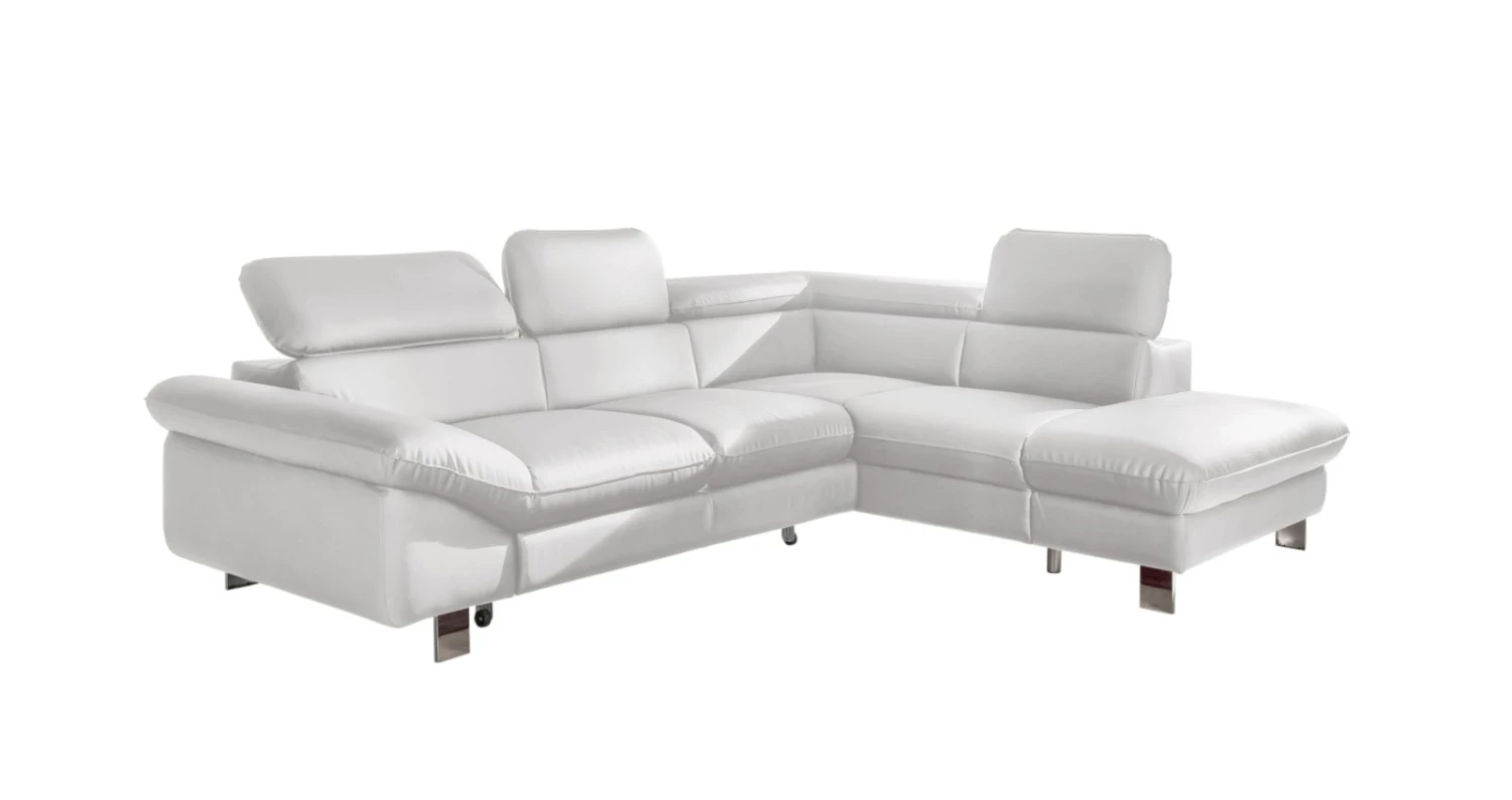 Ecksofa - white - Liegefunktion - Ottomane rechts 1 Ecksofa - white - Liegefunktion - Ottomane rechts