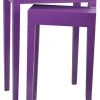 2er-Set Beistelltisch ALEXANDROS - lila Hochglanz - 58x33 cm