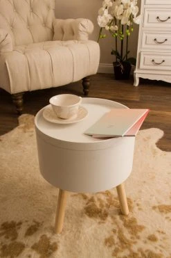 Beistelltisch LUUK - weiß - mit Staufach -Wohnzimmer Verkäufe 9003653000 04 1600Wx1600H