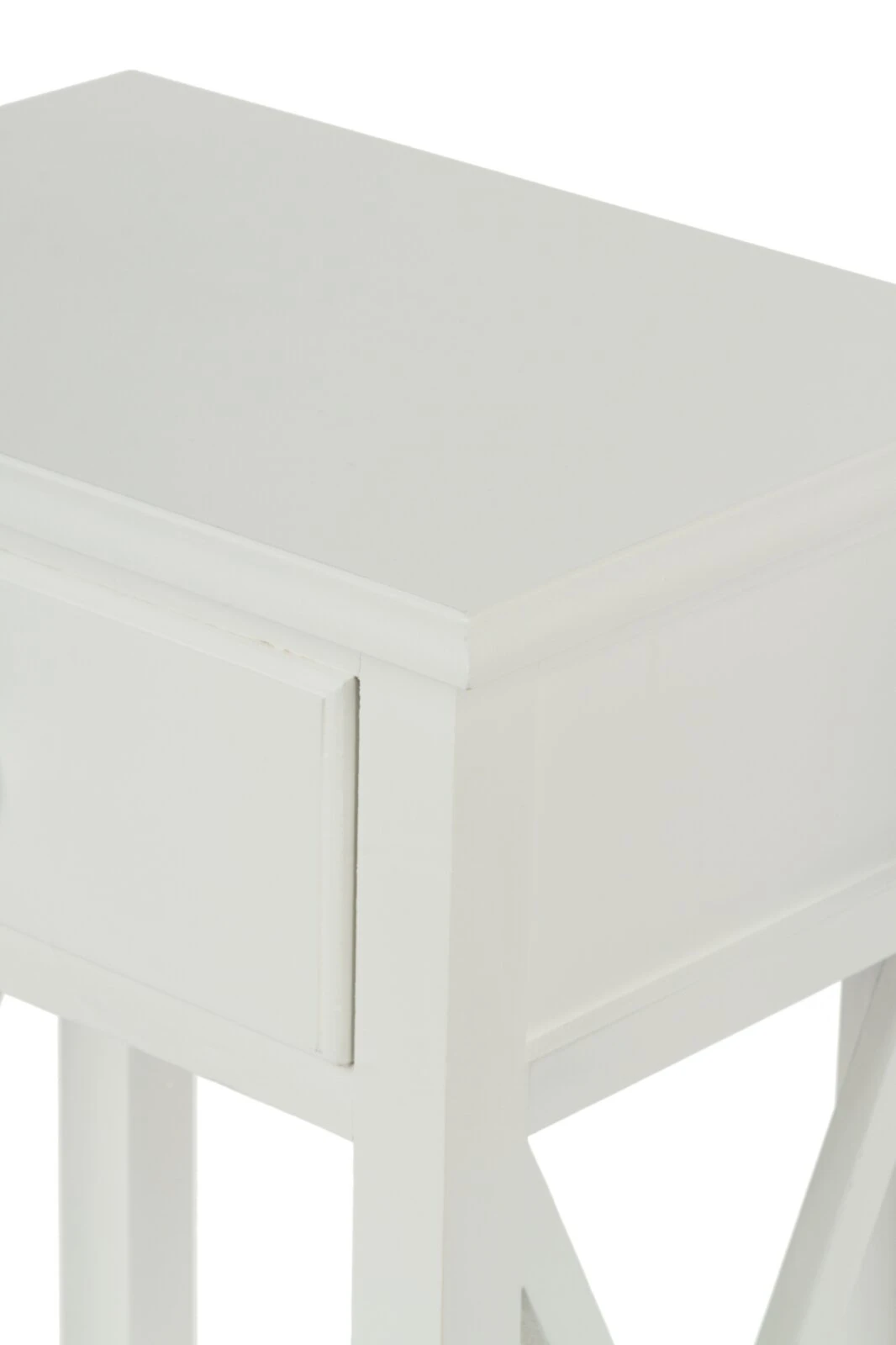 Beistelltisch MERIDAN - weiß - mit Schublade 2 Beistelltisch MERIDAN - weiß - mit Schublade – Bild 2
