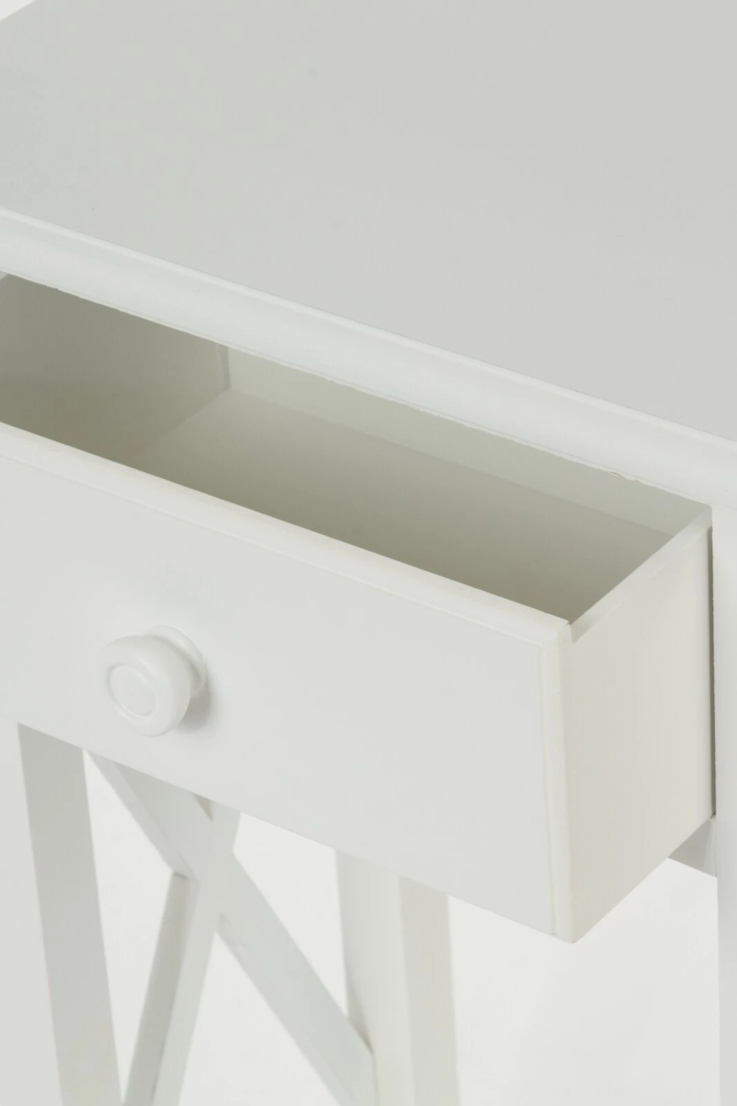 Beistelltisch MERIDAN - weiß - mit Schublade 3 Beistelltisch MERIDAN - weiß - mit Schublade – Bild 3