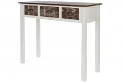Konsolentisch - weiß-braun - 3 Schubladen - 90 cm breit