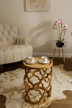 Beistelltisch AMAZONIA - Tannenholz - ø 39,5 cm -Wohnzimmer Verkäufe 9003655700 04 1600Wx1600H