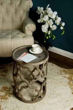 Beistelltisch AMAZONIA - Tannenholz dunkel - ø 39,5 cm -Wohnzimmer Verkäufe 9003655800 04 1600Wx1600H