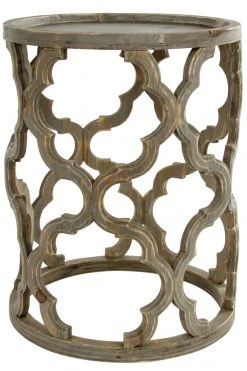 Beistelltisch AMAZONIA - Tannenholz dunkel - ø 39,5 cm