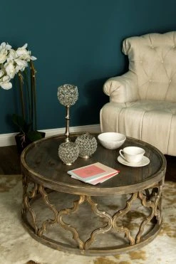 Beistelltisch AMAZONIA - Tannenholz dunkel - ø 80 cm -Wohnzimmer Verkäufe 9003656000 04 1600Wx1600H