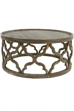 Beistelltisch AMAZONIA - Tannenholz dunkel - ø 80 cm