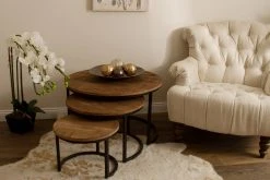 3er Set Couchtisch MOON - natur - Mango massiv -Wohnzimmer Verkäufe 9003656600 04 1600Wx1600H