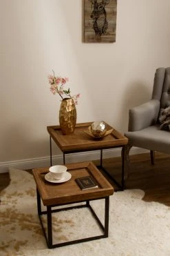 2er-Set Beistelltisch SATURN - Mango massiv - schwarz -Wohnzimmer Verkäufe 9003656700 03 1600Wx1600H