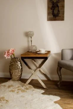 Beistelltisch XENTURY - natur-silberfarben - 45x45 cm -Wohnzimmer Verkäufe 9003656900 04 1600Wx1600H