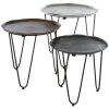3er-Set Beistelltische KAPUR - silber-grau-bronze