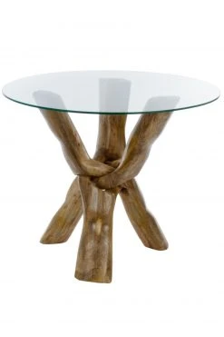 Couchtisch SHARIKA - braun - Holz-Glas