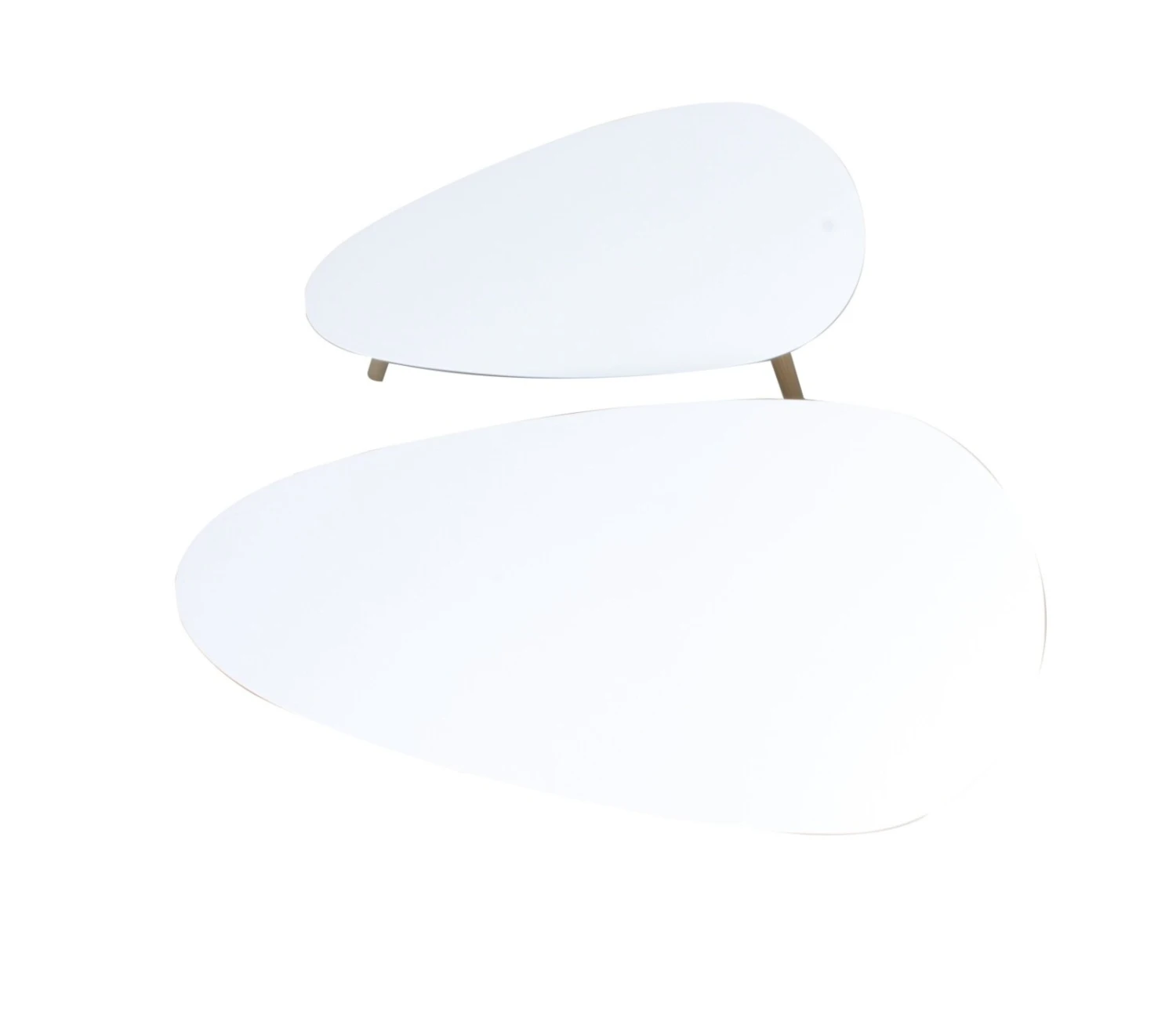 2er-Set Couchtisch - weiß - teilmassiv 2 2er-Set Couchtisch - weiß - teilmassiv – Bild 2