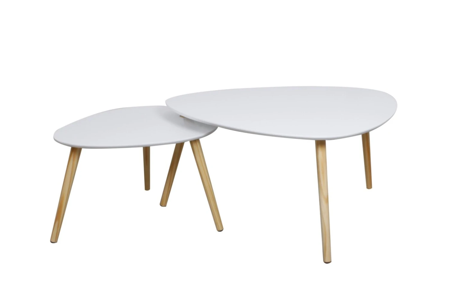 2er-Set Couchtisch - weiß - teilmassiv 1 2er-Set Couchtisch - weiß - teilmassiv