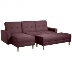 Max Winzer Ecksofa - burgund - inklusive Stauraumhocker