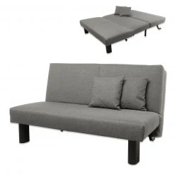 Max Winzer Schlafsofa - hellgrau-schwarz - Flachgewebe