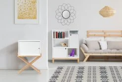 Schränkchen VALERIE - weiß-braun - 1 Drehtür - 56 cm -Wohnzimmer Verkäufe 9003770900 04 1600Wx1600H