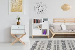 Schränkchen VALERIE - weiß-braun - 2 Schubkästen - 56 cm -Wohnzimmer Verkäufe 9003771000 03 1600Wx1600H