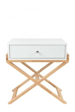 Schränkchen VALERIE - weiß-braun - mit Schubkasten - 56 cm