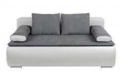 Boxspringsofa - weiß-grau - Dauerschläfer