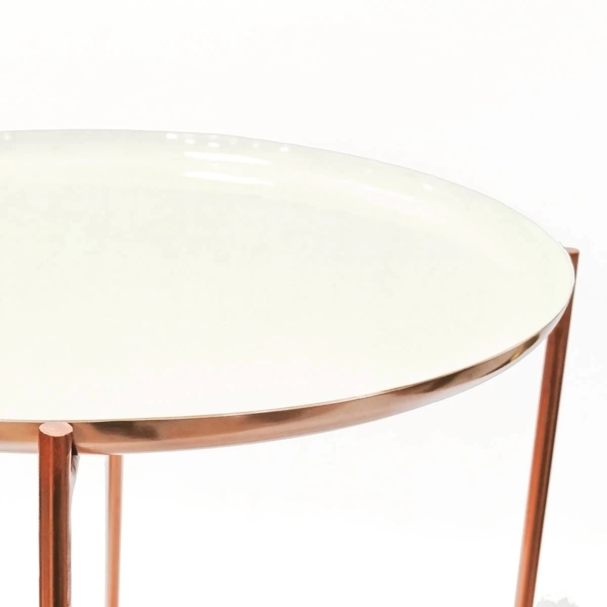 Beistelltisch CHLOE 910 - weiß-kupfer 3 Beistelltisch CHLOE 910 - weiß-kupfer – Bild 3