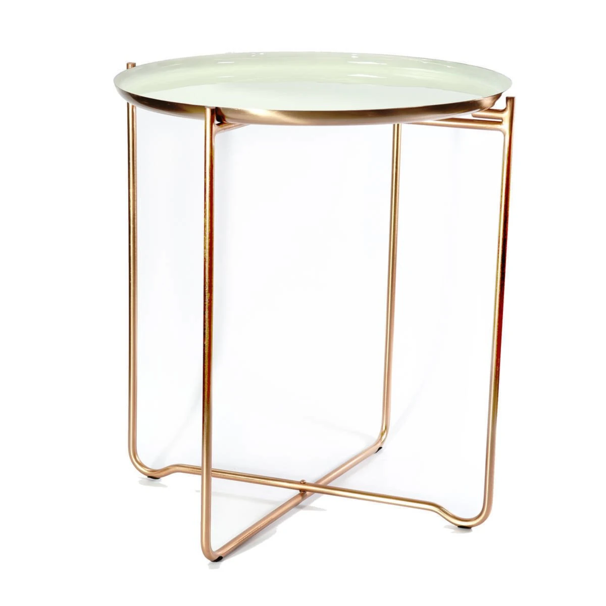 Beistelltisch CHLOE 910 - weiß-kupfer 1 Beistelltisch CHLOE 910 - weiß-kupfer