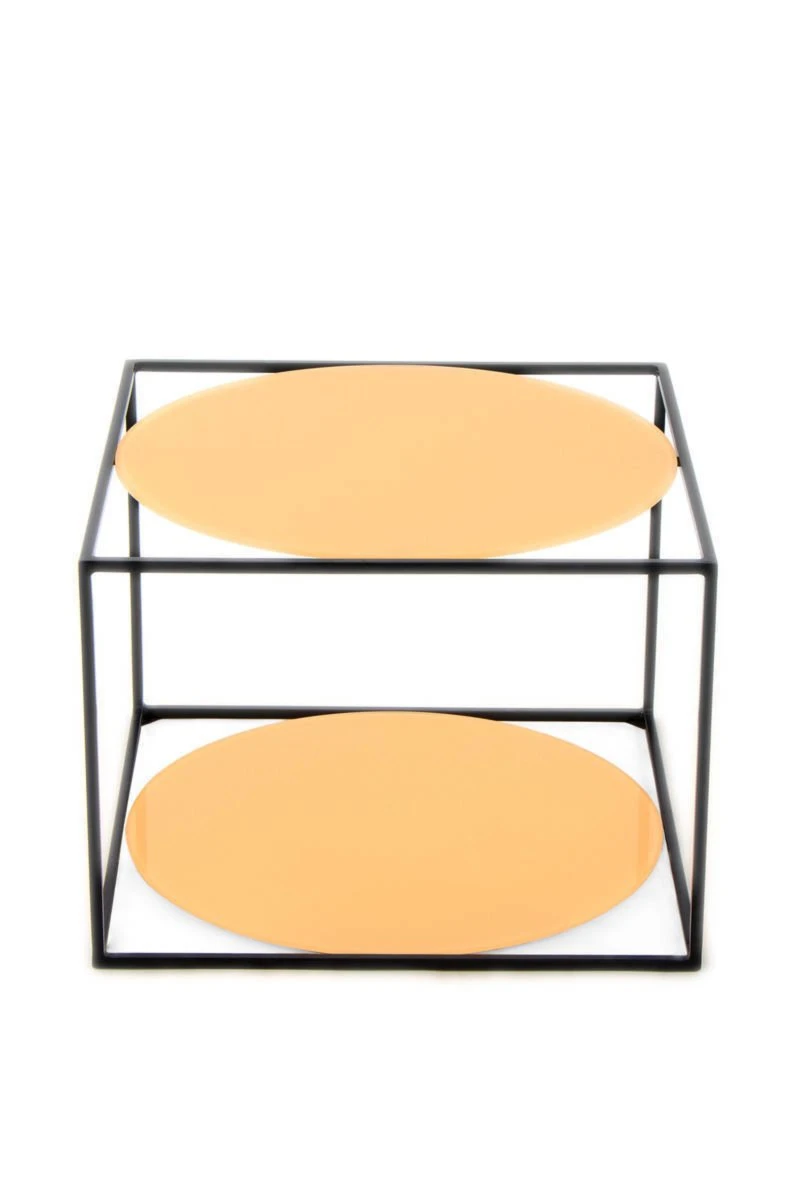 Beistelltisch CODY - orange-schwarz - 50x50 cm 2 Beistelltisch CODY - orange-schwarz - 50x50 cm – Bild 2