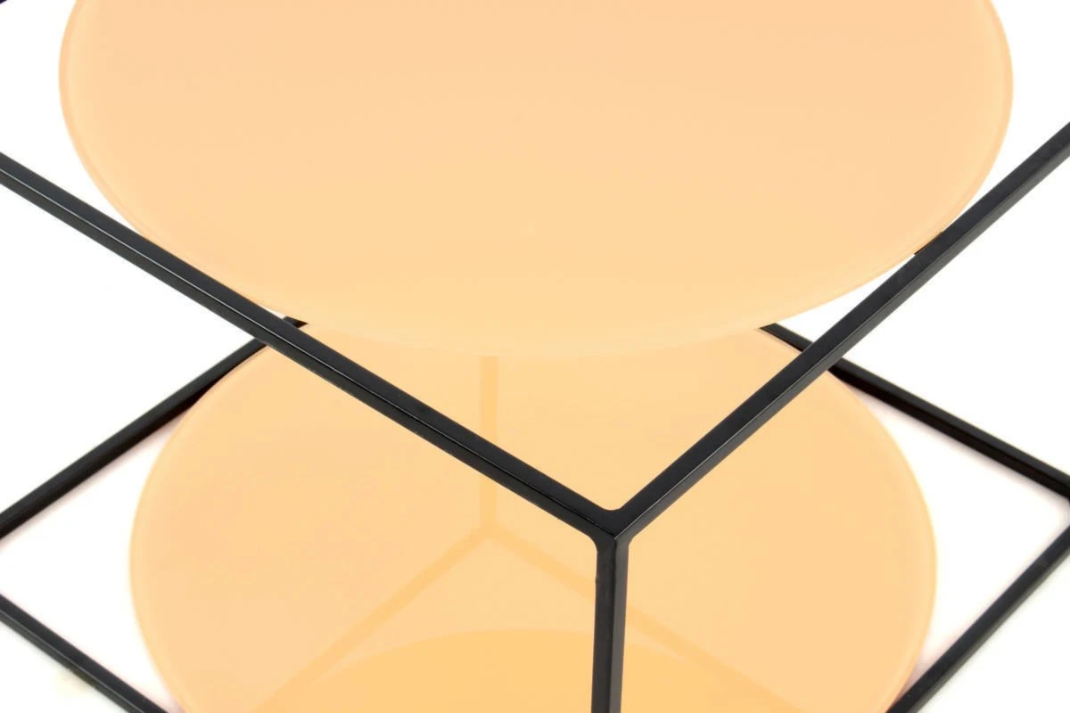 Beistelltisch CODY - orange-schwarz - 50x50 cm 3 Beistelltisch CODY - orange-schwarz - 50x50 cm – Bild 3