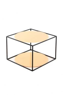 Beistelltisch CODY - orange-schwarz - 50x50 cm